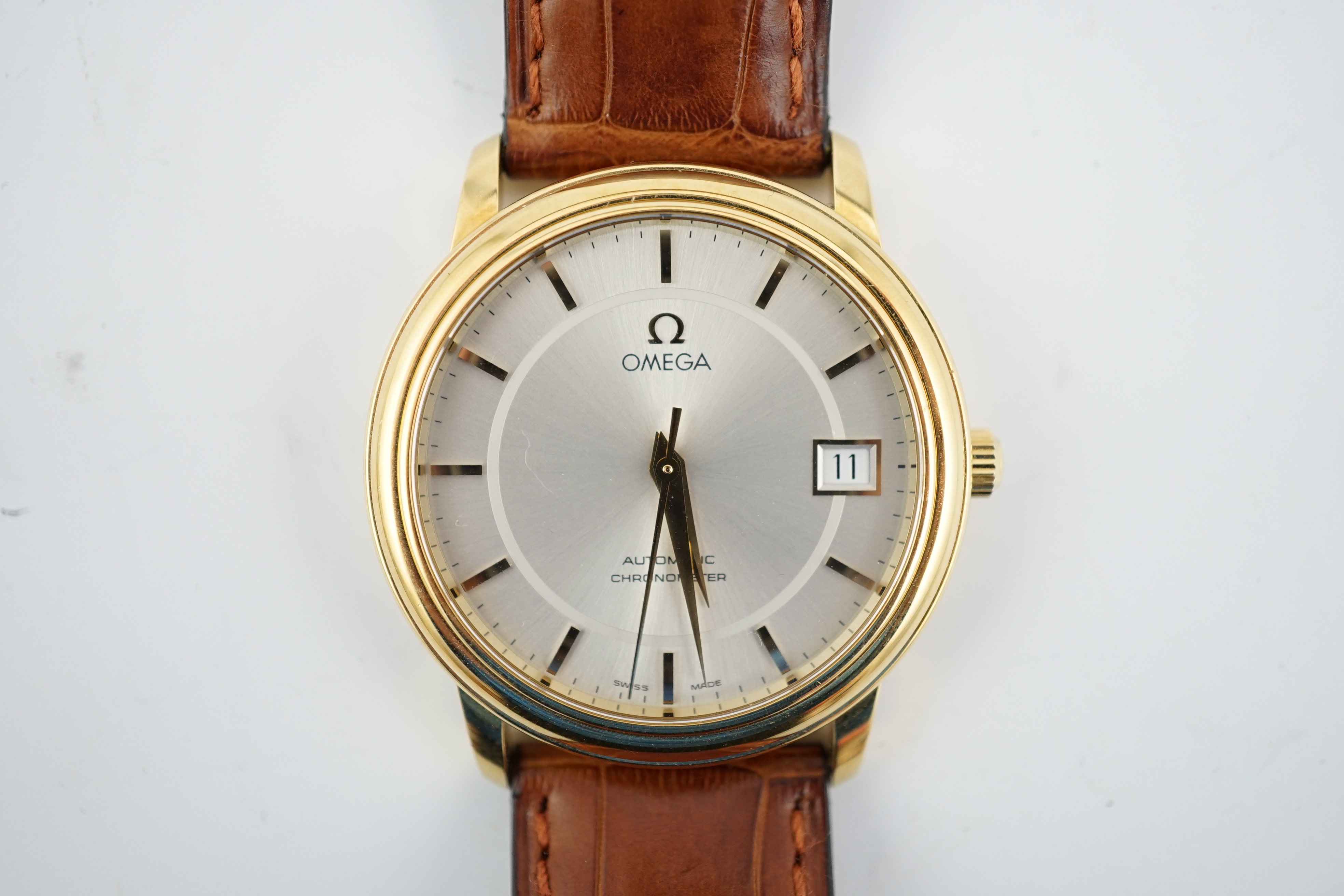 A gentleman's recent 18ct gold Omega Automatic Chronometer wrist watch